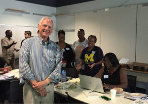 Peter Allen, an adjunct lecturer at U-M’s Ross School of Business, started a summer real estate class recently at U-M’s Detroit Center to 18 students who came from all corners of the city and want to be part of Detroit’s turnaround. Image credit: Greta Guest