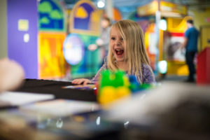 Natalee Hill gets excited answering the study questions at the Ann Arbor Hands-On Museum. Images credit: Austin Thomas, Michigan Photography