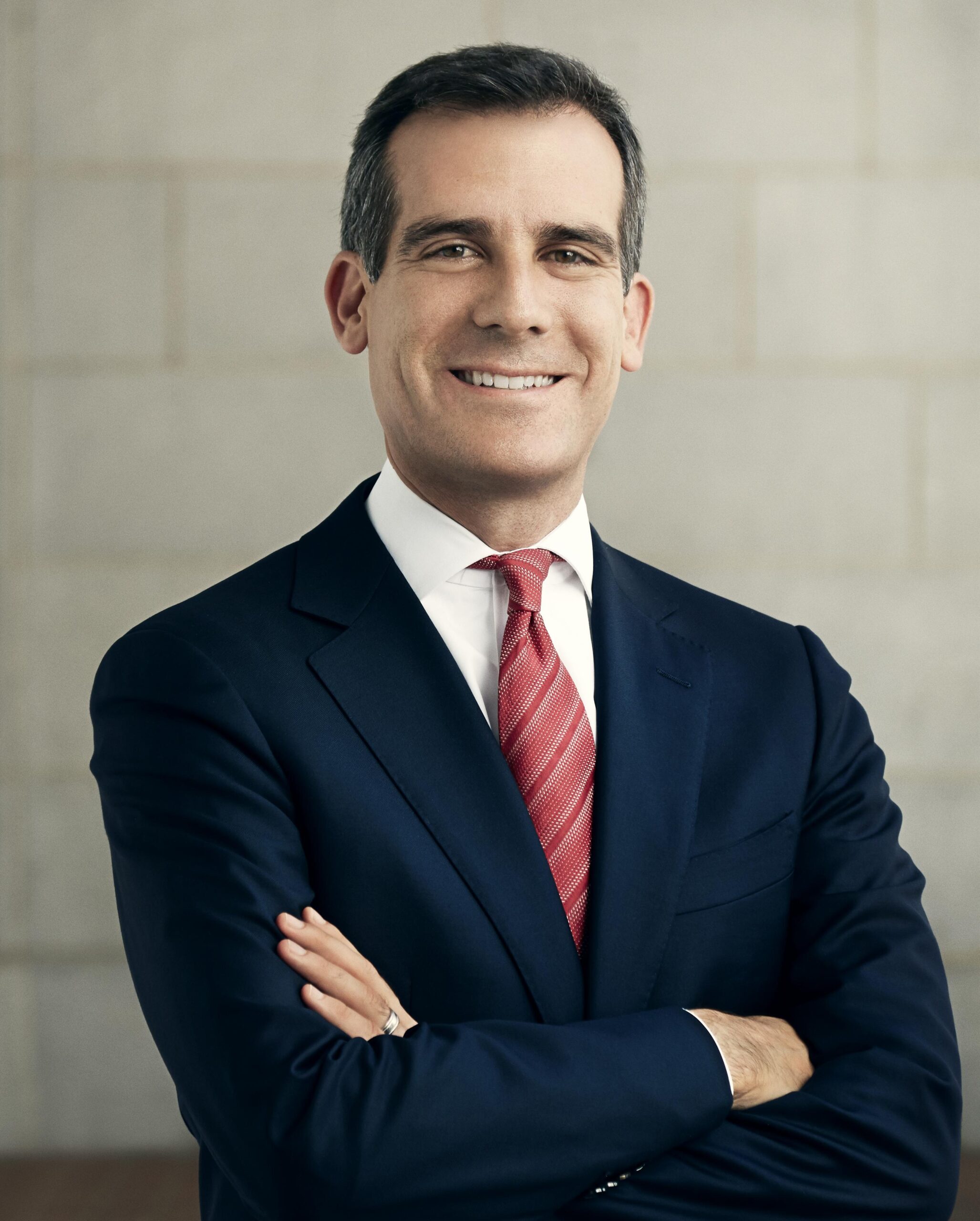 Mayor Eric Garcetti in suit and tie